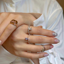 Load image into Gallery viewer, PERSONA 1 STONE CURVED PAVE RING