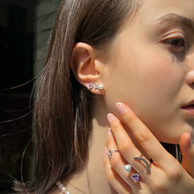 Load image into Gallery viewer, VALENTINE HEART PAVE STUD EARRING