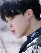 Load image into Gallery viewer, PLAIN 'C' PAVE BAR CHAIN EARRING