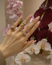 Load image into Gallery viewer, EVELYN 2 FLOWER SQ STONE OPEN RING