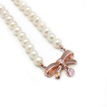Load image into Gallery viewer, ODILIE BOW FRESHWATER PEARL NECKLACE