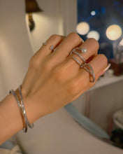 Load image into Gallery viewer, INFINITY PEARL PAVE DBL TWIST RING