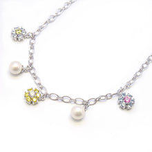 Load image into Gallery viewer, EVELINA MULTI-FLOWER LINK CHAIN NECKLACE