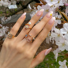 Load image into Gallery viewer, TEAR OF JOY PAVE DOUBLE RINGS