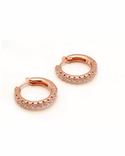 Load image into Gallery viewer, MINETTE 2 STONE PAVE HOOP EARRING