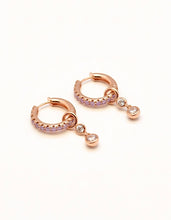 Load image into Gallery viewer, MINETTE 3 DUO STONE PAVE HOOP EARRING
