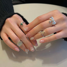 Load image into Gallery viewer, ODILIE 1 PAVE BOW DANGLE RING