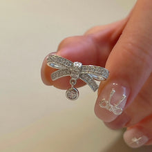 Load image into Gallery viewer, ODILIE 1 PAVE BOW DANGLE RING