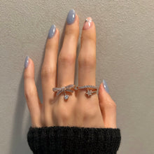 Load image into Gallery viewer, ODILIE 1 PAVE BOW DANGLE RING