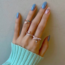 Load image into Gallery viewer, ODILIE 1 PAVE BOW DANGLE RING