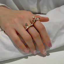 Load image into Gallery viewer, ODILIE 1 PAVE BOW DANGLE RING