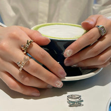 Load image into Gallery viewer, ODILIE 1 PAVE BOW DANGLE RING