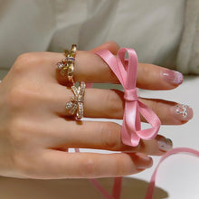 Load image into Gallery viewer, ODILIE 1 PAVE BOW DANGLE RING