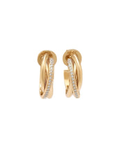 Load image into Gallery viewer, LE LIEN TRIO LINKED PAVE EARRING