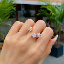 Load image into Gallery viewer, EVELINA MULTI-FLOWER STONE OPEN RING