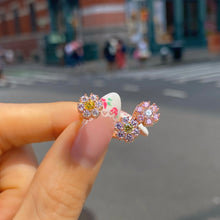 Load image into Gallery viewer, EVELINA MULTI-FLOWER STONE OPEN RING