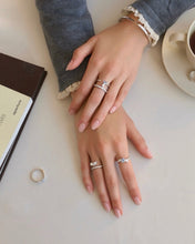 Load image into Gallery viewer, PETAL 3 TRIO STONE PAVE RING