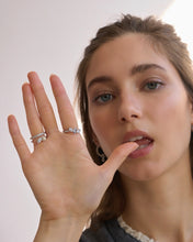 Load image into Gallery viewer, PETAL 3 TRIO STONE PAVE RING