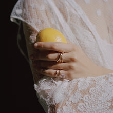 Load image into Gallery viewer, RAQUEL DBL 'X' LINE PAVED RING