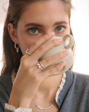 Load image into Gallery viewer, MINETTE 2 STONE PAVE HOOP EARRING