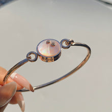 Load image into Gallery viewer, B-BLOCK TWO STONE INLAY SWIVEL BANGLE