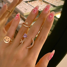 Load image into Gallery viewer, COMET STAR RHINESTONE PINKY RING
