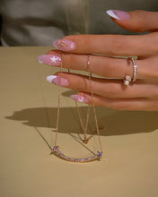 Load image into Gallery viewer, PETAL SMILE PAVE NECKLACE