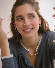 Load image into Gallery viewer, MINETTE 2 STONE PAVE HOOP EARRING