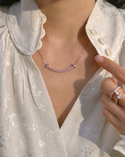Load image into Gallery viewer, PETAL SMILE PAVE NECKLACE