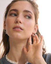 Load image into Gallery viewer, MINETTE 2 STONE PAVE HOOP EARRING
