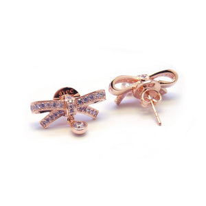 ODILIE PAVE BOW STONE EARRING