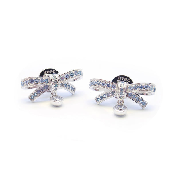 ODILIE PAVE BOW STONE EARRING