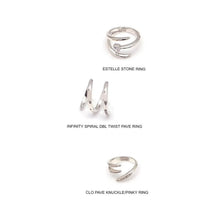Load image into Gallery viewer, INFINITY SPIRAL DBL TWIST PAVE RING