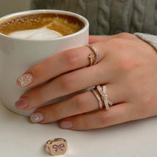 Load image into Gallery viewer, ODETTE 1 BOW WAVE PAVE RING