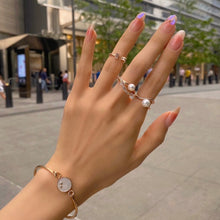 Load image into Gallery viewer, GUILD WAVE PEARL PAVED RING