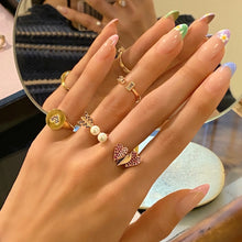 Load image into Gallery viewer, ELLEY THREE HEART ARROW ALL PAVED RING
