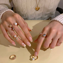 Load image into Gallery viewer, EVELYN 3 FLOWER PEARL STONE OPEN RING