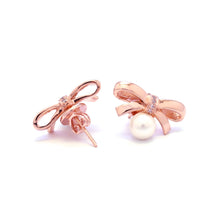 Load image into Gallery viewer, ODETTE 2 BOW PEARL EARRING