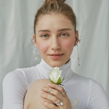 Load image into Gallery viewer, DARCEY 1 & 2 HOOP PEARL DANGLE EARRING