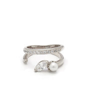 Load image into Gallery viewer, PETAL 2 PEARL STONE PAVE RING