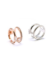 Load image into Gallery viewer, PETAL 1 DUO STONE PAVE RING