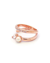Load image into Gallery viewer, PETAL 2 PEARL STONE PAVE RING