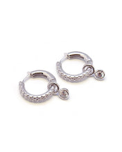 Load image into Gallery viewer, MINETTE 2 STONE PAVE HOOP EARRING