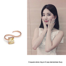 Load image into Gallery viewer, 'S' LINE SQUARE STONE RING
