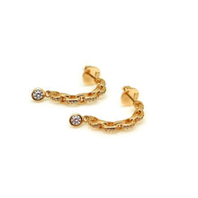 Load image into Gallery viewer, ESME PAVED LINK STONE EARRING
