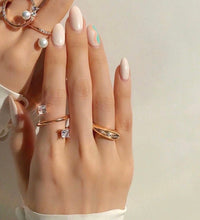 Load image into Gallery viewer, 'Z' LINE SQUARE STONE PLAIN RING