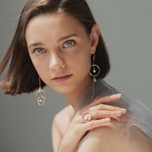 Load image into Gallery viewer, BECCA CIRCLE CHAIN RAINDROP EARRING