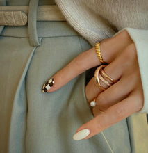 Load image into Gallery viewer, RAQUEL DBL 'X' LINE PAVED RING