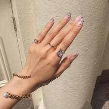 Load image into Gallery viewer, 'S' LINE SQUARE STONE RING