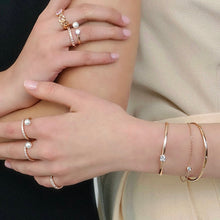 Load image into Gallery viewer, EDGAR DBL CHAIN OPEN BANGLE